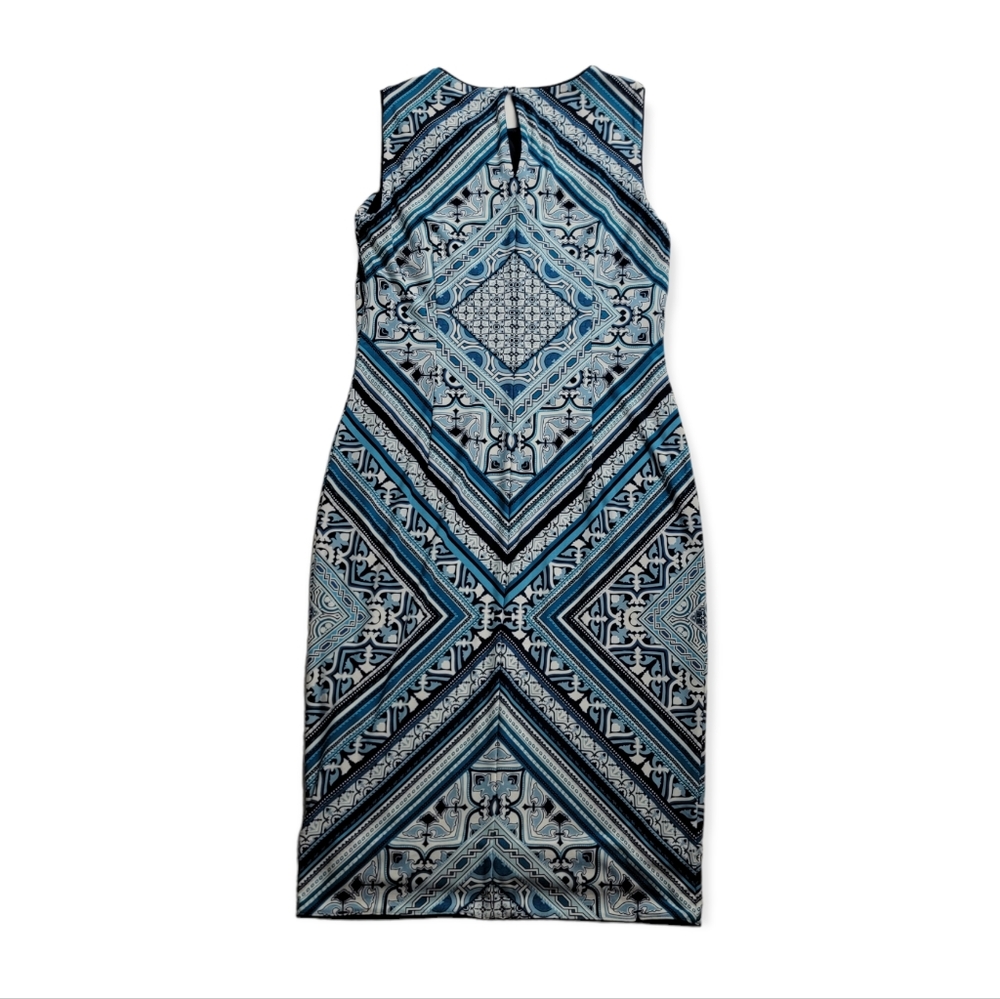NWT Reversible White House Black Market Reversible Scarf-Print Knit Sheath Dress - Picture 9 of 14